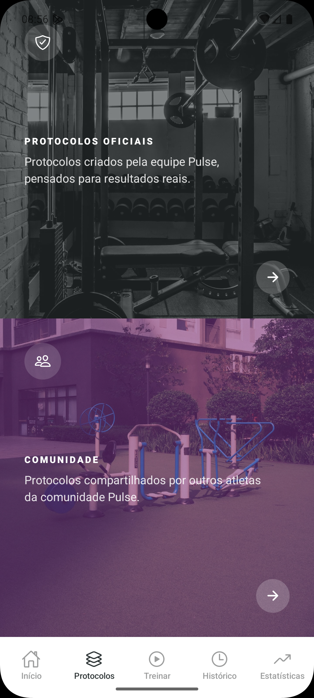 Tela de loja de protocolos do app Pulse
